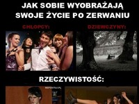 Jak sobie wyobrażają swoje życie po zerwaniu :D