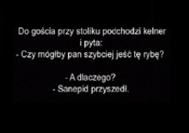 Do gościa przy stoliku w restauracji podchodzi kelner z prośbą. Padniesz XD