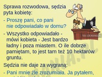 Sędzie wypytuje kobietę... nie dogadali się ;)