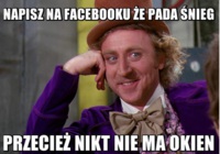 Napisz na facebooku że pada śnieg