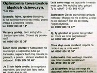 Ogłoszenia towarzyskie śląskich dziewczyn :D