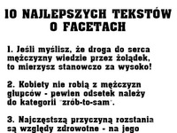 10 NAJLEPSZYCH TEKSTÓW O FACETACH :D