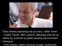 Dwaj koledzy spotykają się po pracy i rozmawiają o problemach w pracy! DOBRE