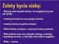 Zalety bycia niską :D