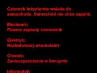 Czterech inżynierów wsiada do samochodu :D