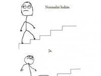 Wam też zdarza się wchodzić tak po schodach? :D