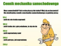 Cennik mechanika samochodowego :D