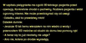 W szpitalu pielęgniarka ma ogolić 80-letniego pacjenta przed operacją.