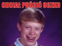 chciał puścić oczko