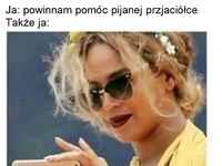 Typowa koleżanka, zamiast pomóc przyjaciółce, to co co robi? xD