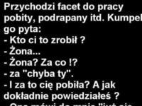 Przychodzi facet do pracy pobity :D