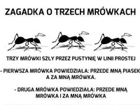 Zobacz zagadkę o trzech mrówkach - dasz radę? :)