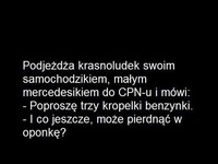 Krasnoludek chciał benzynę a facet do niego... MASAKRA!