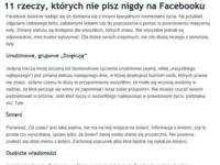 11 rzeczy, których nigdy nie powinieneś pisać na Facebooku! Zobacz i zapamiętaj ;)