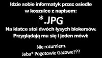 Idzie sobie informatyk przez osiedle... Dobre! :D