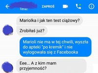 Zmartwiony chłopak pisze do swojej dziewczyny. Biedna!