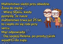 Stare małżeństwo rozmawia przy obiedzie... HAHA MĄŻ jest mistrzem riposty!