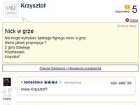 "Wymyślcie mi nick w grze, tylko żeby był bardziej magiczny..." XD jego propozycja?