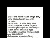 Biznesmen pisze do żony, że ma kochankę i jest z nią w hotelu. Co ona na to? :D