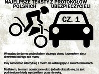 Najlepsze teksty z protokołów polskich ubezpieczycieli :)