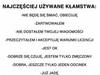 Najczęściej używane kłamstwa