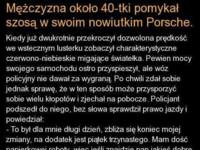 Jedzie facet w swoim Porsche i łapie go policja... Zobacz jak się wymigał :D