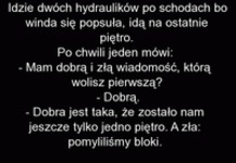 Klasyka gatunku! Kawał o hydraulikach, którzy wchodzą po schodach i następuje totalna dezorientacja