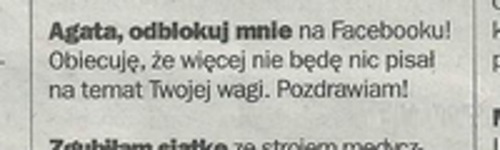 Ogłoszenie z gazety