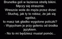 Tym razem brunetka wprawiła w osłupienie męża podczas porannej toalety.. HEHE DOBRE!