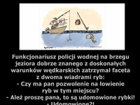 Policjant i sprytny wędkarz :D