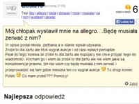 Chłopak wystawił ją na allegro! ZOBACZ co jej doradzili na forum! :D