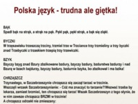 Potrafisz przeczytać bez błędu? Polska język - trudan ale giętka! haha :D
