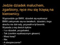 Jedzie dziadek maluchem! DOBRE :D