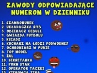 ZAWODY odpowiadające numerom w dzienniku :-)