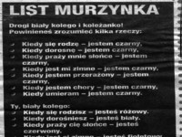 List MURZYNKA. Jak myślicie ma racje? :)