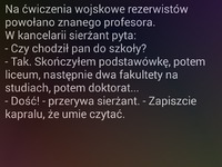 Na ćwiczenia wojskowe rezerwistów powołano profesora :D